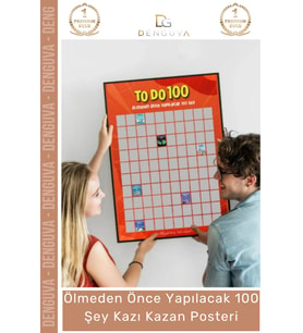 #Poster Hediye Dekoratif Duvar Tablosu Liste Ölmeden Önce Yapılacak 100 Şey Kazı Kazan Posteri