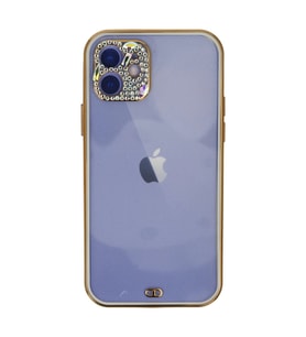 İphone 12 Kılıf Liva Taşlı Silikon - Beyaz