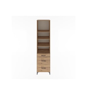 Hyperion Dolap 4 Raflı 3 Çekmeceli 60x44x243 Çam-Çam