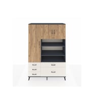 Hyperion Dolap 9 Raflı 5 Çekmeceli 3 Kapaklı 132x44x195 Antrasit-Çam/Aytaşı