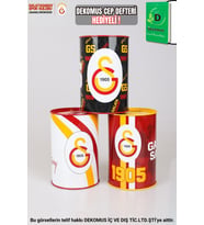 "DEKOMUS CEP DEFTERİ HEDİYELİ" YENİ SEZON LİSANSLI GALATASARAY TEKLİ BÜYÜK BOY METAL KUMBARA (Krem)