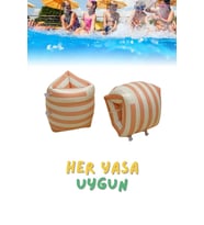 Çizgi Desen Turuncu Her Yaşa Uygun Yürüyen Kolluk, Şişme Deniz Havuz Yüzme Kolluğu, Yüzme Ekipmanları