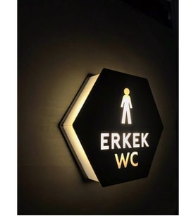 Honeycomb Serisi Işıklı Erkek WC Yönlendirme Tabelası