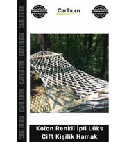 #Hamak Dayanıklı 250kg Kapasite Geniş Ahşap Çıtalı Kolon Renkli İpli Lüks Çift Kişilik Hamak