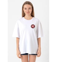 One Piece Anime Ninja Org. N.S Beyaz Kadın Oversize Tshirt