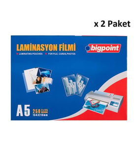 Bigpoint Laminasyon Filmi A5 125 Mikron 100'lü Kutu x 2 Paket