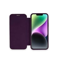 Newface Apple iPhone 12 Kılıf Dolpin Kapaklı - Derin Mor
