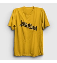 Presmono Unisex Sarı Logo Judas Priest T-Shirt 88121tt (Sarı)