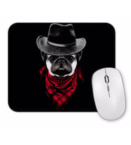 Kovboy Pug Köpek Mouse Pad.jpg