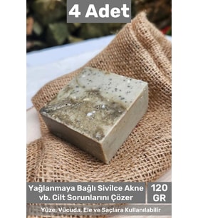 #sabun %100 Doğal Güzel Kokulu El Yüz Saç Cilt Vücut Orijinal Bitkisel Kil Sabunu 120g - 4 Adet