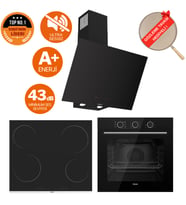 Ferre FryArt & FlowArt Legno Sessiz Davlumbaz Elektrikli Siyah Ank. Set (D077-SA + MS261 + QXE62CS)