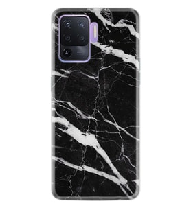 Kılıfland Oppo Reno 5 Lite Kılıf Desenli Silikon Resimli Kapak Siyah Şerit Mermer Kılıf 1318