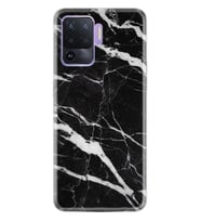 Kılıfland Oppo Reno 5 Lite Kılıf Desenli Silikon Resimli Kapak Siyah Şerit Mermer Kılıf 1318