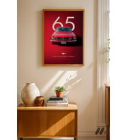 Ford Mustang Fastback 1965 Poster, Ahşap Çerçeveli Duvar Tablosu - Oto Severlere Özel
