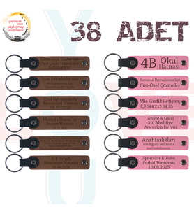 A Kahve & Pembe, Doğum Günü Partilerine Özel Katkı, 38’li Set, Kişiselleştirilebilir Deri Hatıra