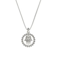 Zirkon Taşlı Rodyum Fatıma'nın Eli Gümüş Bereket Kolyesi