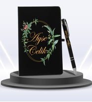Kişiye Özel Ajanda Defter & Roller Kalem Hediye Seti