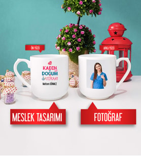 Kadın Doğum Uzmanı Kupa Bardak Oval Fotoğraflı