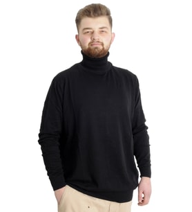 Mode XL Büyük Beden Erkek Kazak Balıkçı Yaka 22205 Siyah