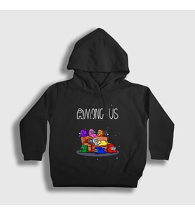 Presmono Unisex Çocuk Siyah Couch Among Us Kapüşonlu Sweatshirt 77168tt