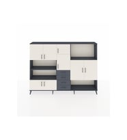 Arges Dolap 10 Raflı 4 Çekmeceli 8 Kapaklı 220x30x163 Antrasit-Aytaşı/Antrasit