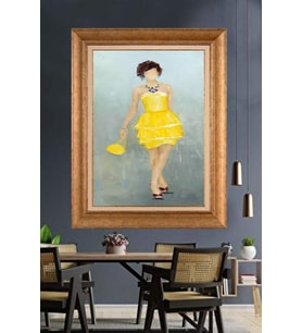 Altın Varaklı  Çerçeveli Paspartulu Tablo ndd629 (Gold)