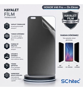 SChitec HONOR V40 Pro Uyumlu Ön Yüzey Hayalet Privacy Hidrojel Ekran Koruyucu