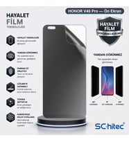 SChitec HONOR V40 Pro Uyumlu Ön Yüzey Hayalet Privacy Hidrojel Ekran Koruyucu