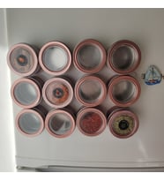 Mıknatıslı Baharatlık 12'li set (Bakır)