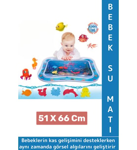 Özel Üretim BPA Free Bebek Aktivite Oyuncağı Emekleme Zamanı Yatak Minder Renkli Su Oyun Matı Mavi