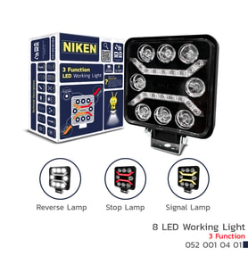 Niken Off Road Sis Lambası Çalışma Lambası Pro 8 Led Kare 3 Fonksiyonlu