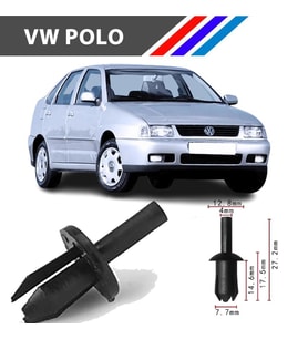 OTOZET Volkswagen Polo Davlumbaz Klipsi 25 Adetli Paket
