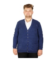 Mode XL Büyük Beden Erkek Hırka Vanize Selanik Düğmeli 20548 İndigo
