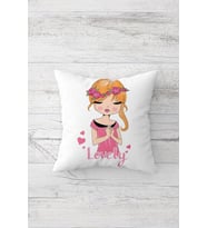 Lovely Fashion Girl Çift Tarafı Baskılı Gizli Fermuarlı Yastık Kılıfı Kırlent Koltuk Yastık Kılıfı (Pembe-Turuncu)