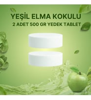 2x500 Gram - Yeşil Elma Kokulu, Nem Alıcı Rutubet Ve Küf Önleyici Yedek Tablet