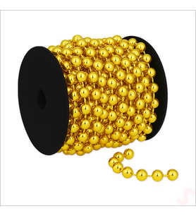 Zincir Boncuk Makara, 6mm x 8mt - Altın