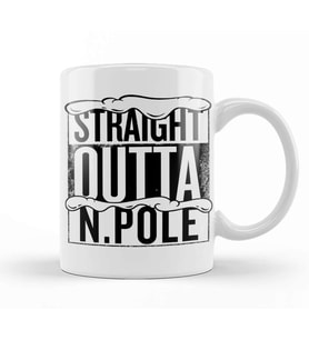 Straight Outta North Pole Christmas Kupa Bardak Porselen