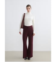 LCW Modest Bordo Beli Lastikli Geniş Paça Kadın Triko Pantolon