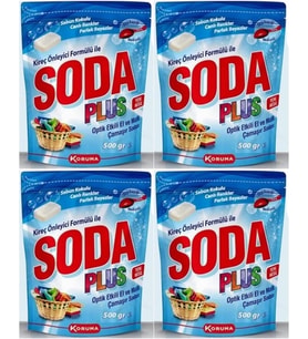 Plus Optik Etkili El Ve Matik Çamaşır Sodası 500 Gr 4 Adet