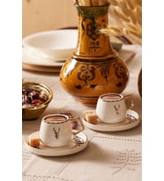Aries 2 Kişilik Kahve Fincanı 100 ml (Beyaz)