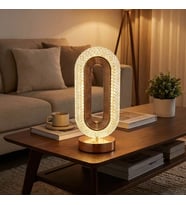 Oval Şeklinde Kristal LED Masa Lambası – Dokunmatik, 3 Renk Işık Modlu, Şarjlı Dekoratif Gece Lambası (5343)