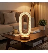 Oval Şeklinde Kristal LED Masa Lambası – Dokunmatik, 3 Renk Işık Modlu, Şarjlı Dekoratif Gece Lambası (5343)