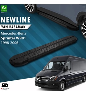 S-Dizayn Mercedes Sprinter W901 Orta Şase NewLine Siyah Yan Basamak 263 Cm 1998-2006 A+ Kalite