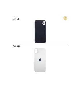 iphone 11 iPhone 11 Beyaz Renk Arka Kapak Arka Cam Batarya Kapağı Lazer Kesim Kapak Pil Kapağı