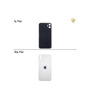 iphone 11 iPhone 11 Beyaz Renk Arka Kapak Arka Cam Batarya Kapağı Lazer Kesim Kapak Pil Kapağı