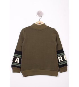 Toontoy Kız Çocuk Great Baskılı Sweatshirt (Haki)