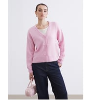LCW Modest Pembe V Yaka Kadın Triko Hırka