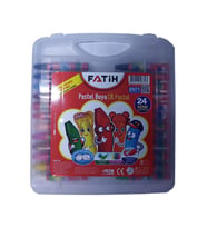 24 Lü Pastel Boya Plastik Çantalı Tutuculu 1 Paket 24 Renk Pastelboya Çantalı Pastel Tutucu Hediyeli (Çok Renkli)