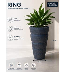 RING - BETON GÖRÜÜNÜMLÜ DEKORATİF SAKSI