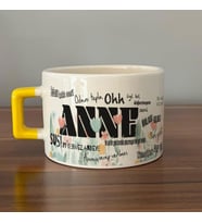 Anne Sözleri Tam Tur Baskılı Baskılı Sarı Kulplu C Fincan